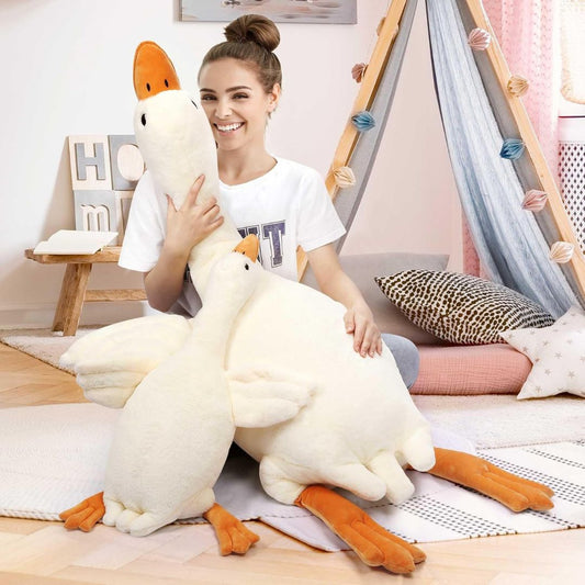 CozyBird™ – White Goose Plush Toy